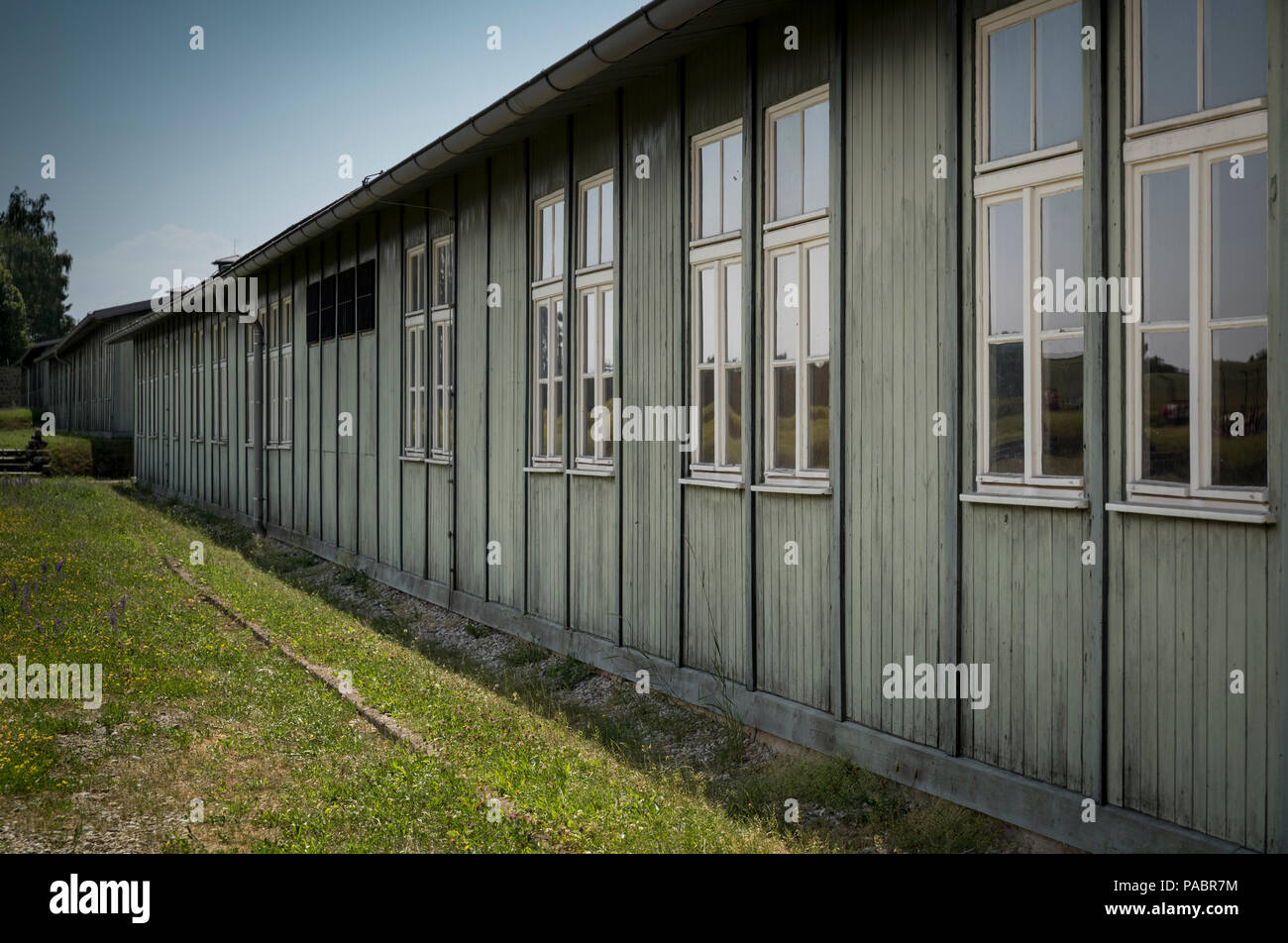 Kaserne 1, 6 & 11 MAUTHAUSEN KZ Mauthausen in Österreich (1938-1945) Stockfoto
