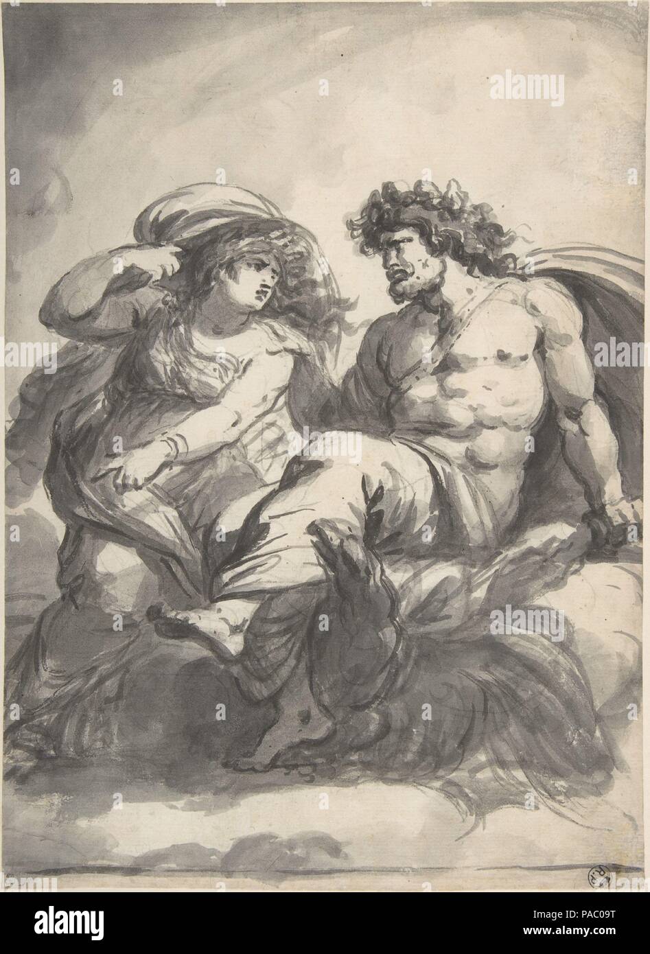 Jupiter und Ceres. Artist: Antoine Francois Callet (Französisch, Paris 1741-1823 Paris). Abmessungen: 10 13/16 x 7 7/8 in. (27,5 x 20 cm). Datum: Ca. 1777. Museum: Metropolitan Museum of Art, New York, USA. Stockfoto