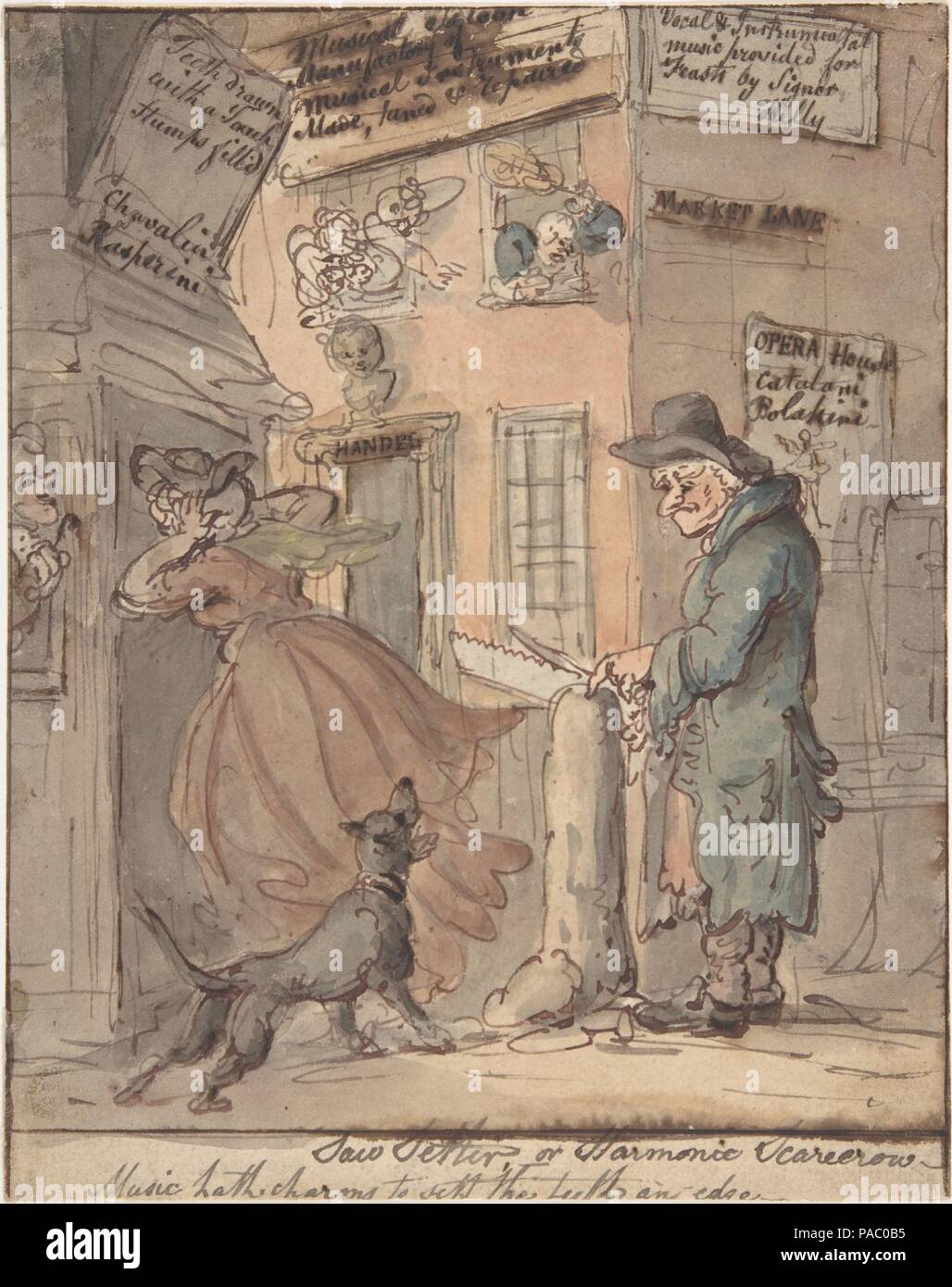 Die Saw-Setter. Artist: Thomas Rowlandson (Briten, London 1757-1827 London). Abmessungen: Bild: 8 1/8 x 6 1/2 in. (20,6 x 16,5 cm). Datum: 1780-1827. Museum: Metropolitan Museum of Art, New York, USA. Stockfoto