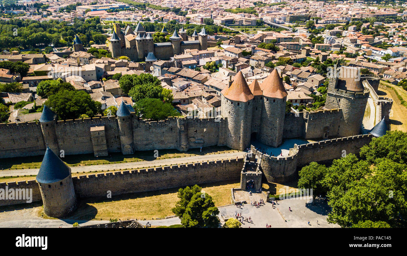 Befestigte Stadt von Carcassonne, Frankreich Stockfoto