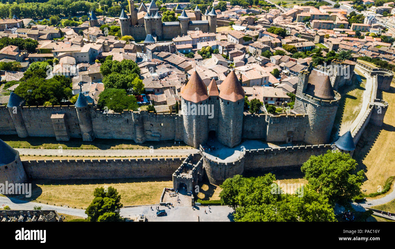 Befestigte Stadt von Carcassonne, Frankreich Stockfoto