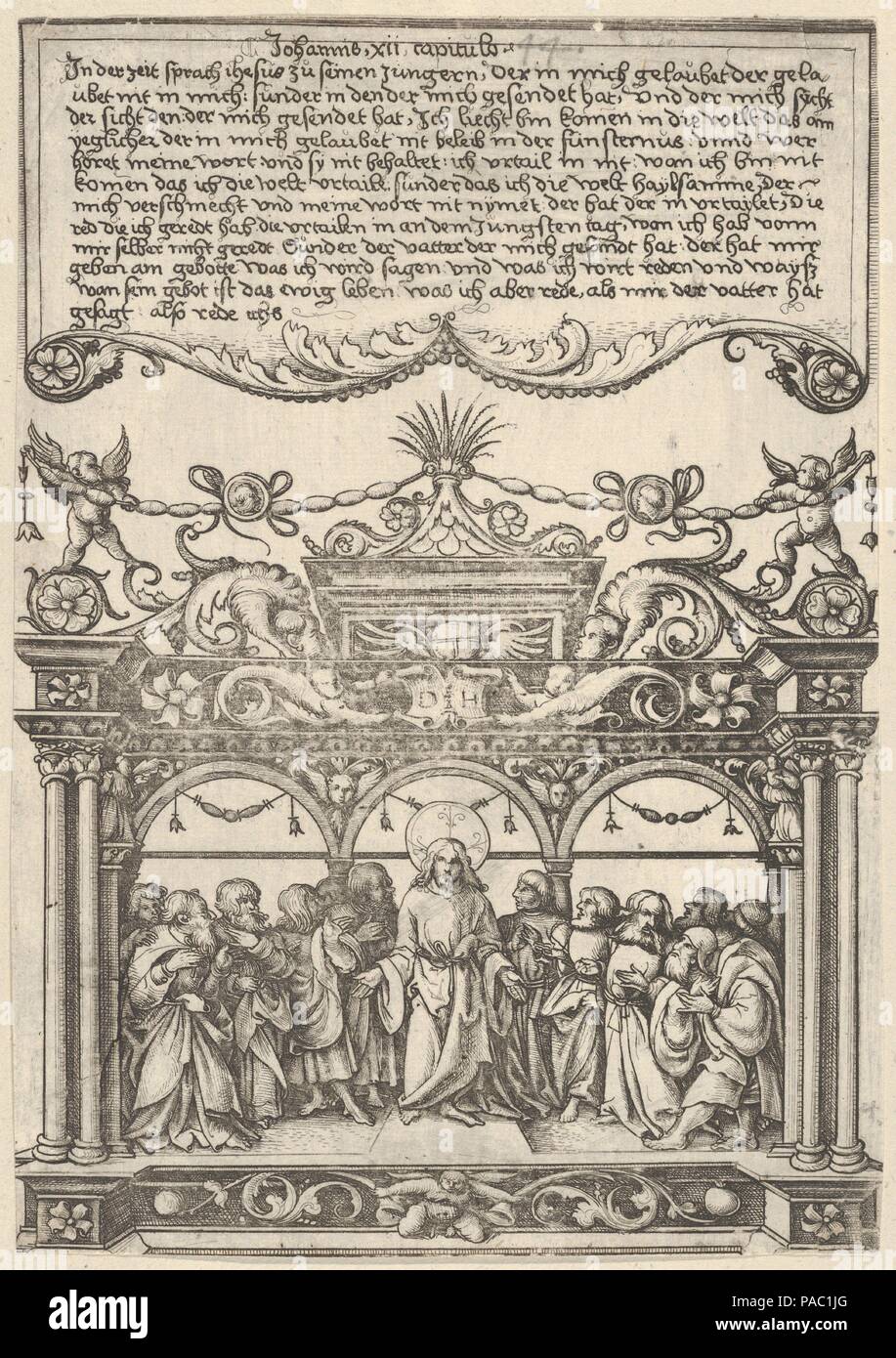 Christus bezeugen seine Mission. Artist: Daniel Hopfer (Deutsch, Kaufbeuren, Augsburg 1471-1536). Maße: Blatt: 8 9/16 x 6 in. (21,7 x 15,3 cm). Datum: Ca. 1520. Museum: Metropolitan Museum of Art, New York, USA. Stockfoto