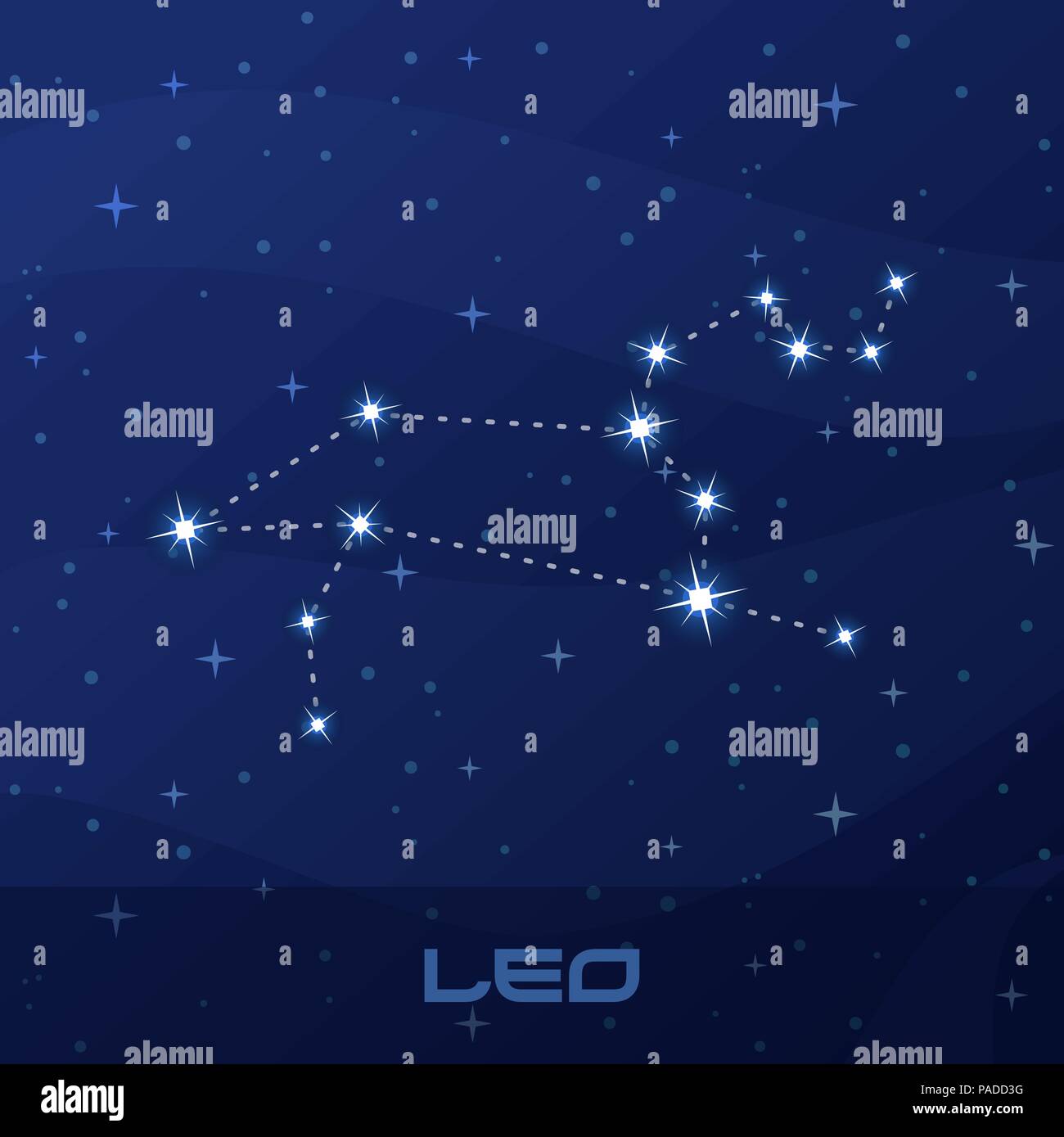 Sternbild Löwe, astrologische Zeichen Stock Vektor