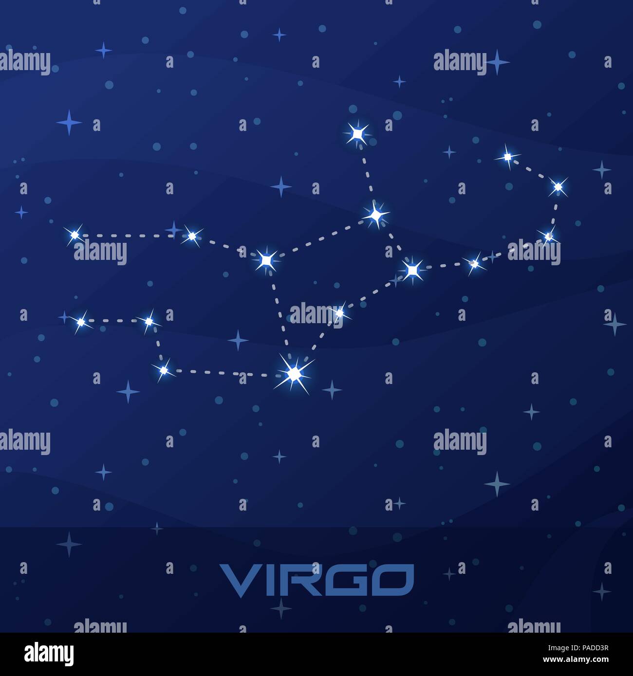 Sternbild Jungfrau, Sternzeichen Stock Vektor