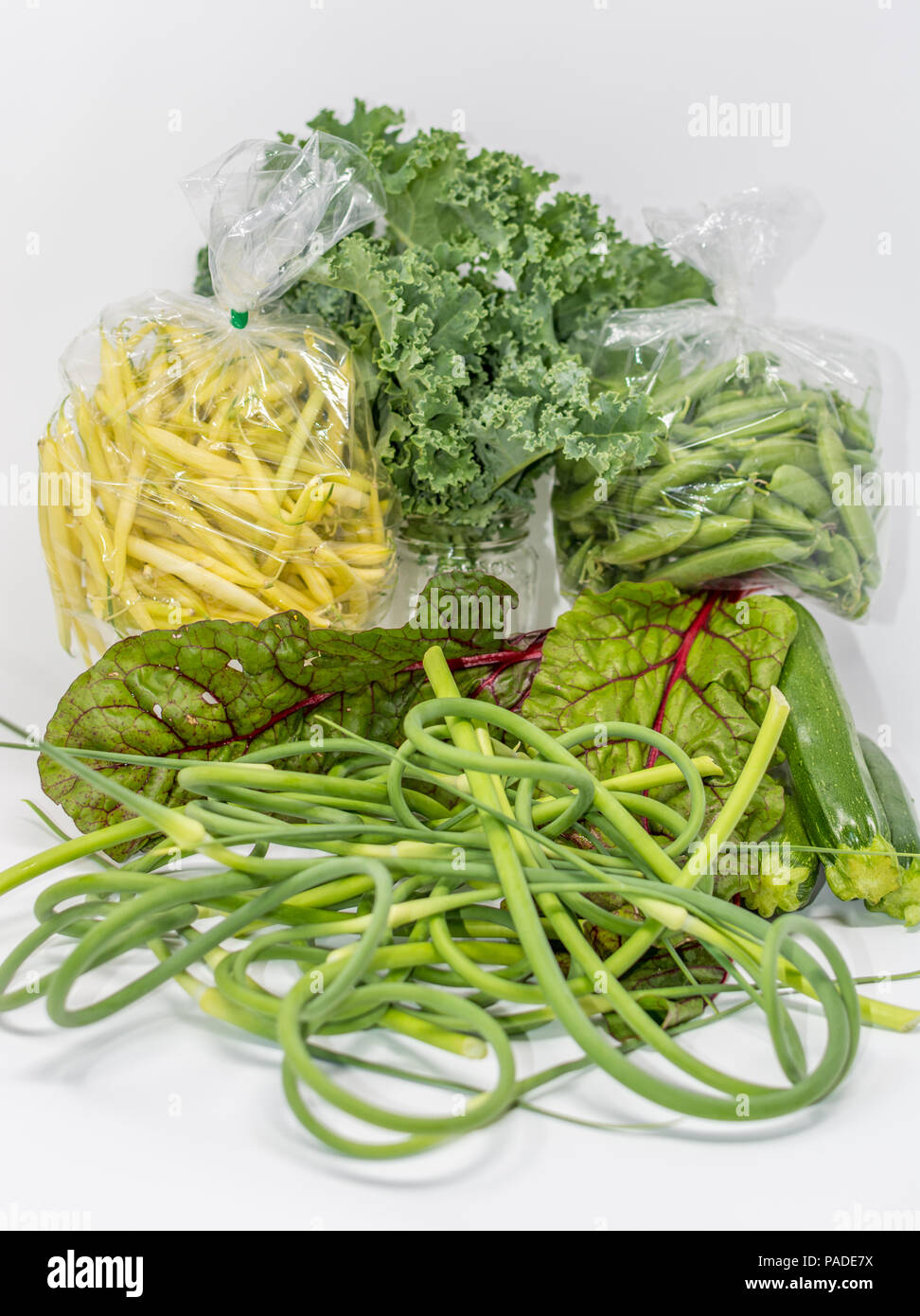 Bio Körbe von Familie Landwirte wöchentlich zu einer Drop-off Point Stockfoto