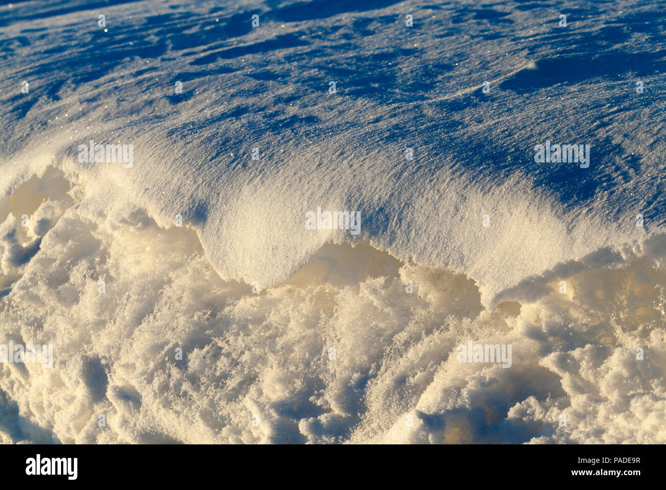 Liegenden Schnee nach dem letzten Schneefall, das Bild war in der Wintersaison, Stockfoto