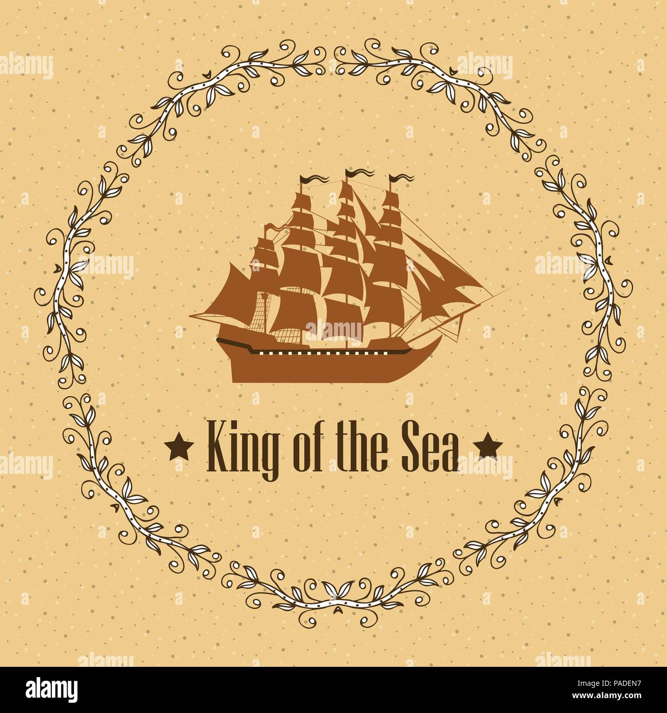 Zeichen der König des Meeres Stock Vektor