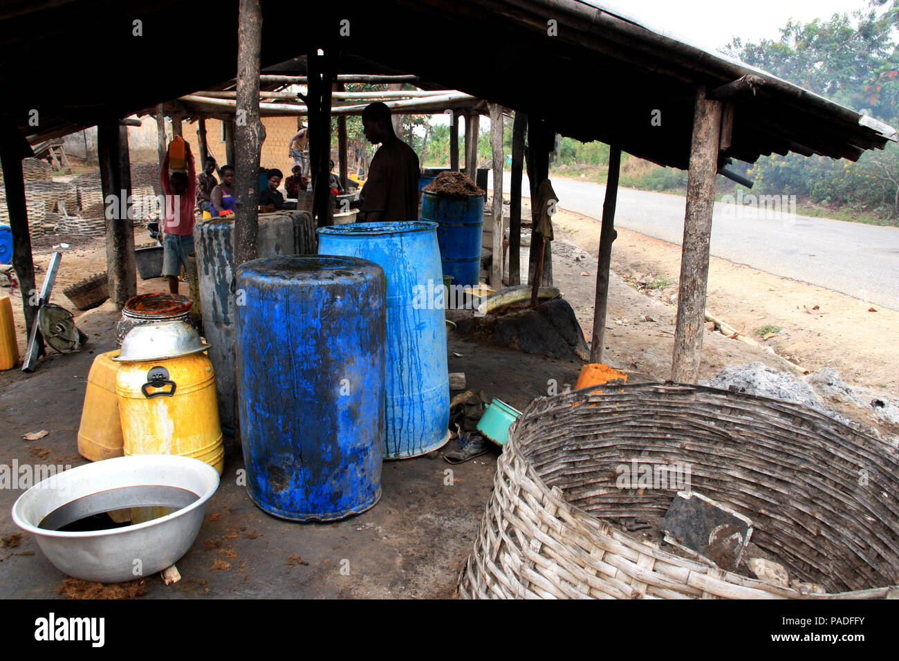 Palmöl Werk in der Nähe von Cape Coast, Ghana Stockfoto