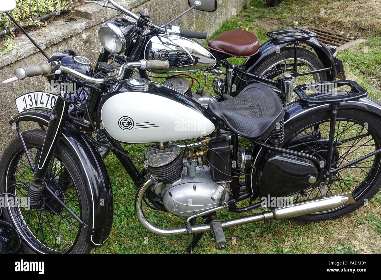Tschechoslowakische Produkt, Motorräder der Marke CZ, Tschechische Republik Stockfoto