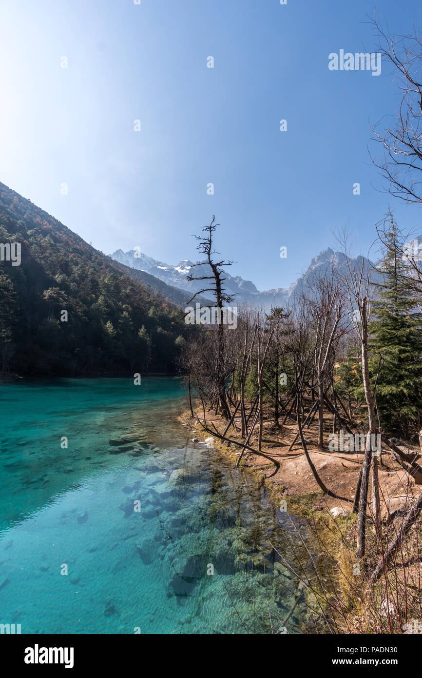 Blue Moon Valley in Jade Dragon Snow Mountain, Lijiang, Yunnan, China. Stockfoto