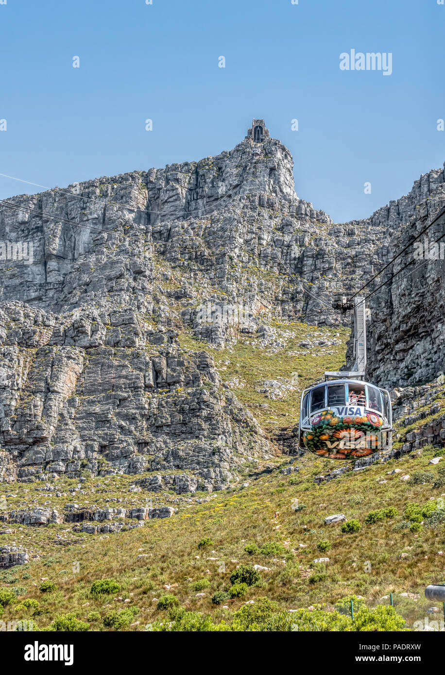 Seilbahn am Tisch Mountainin Südafrika Stockfoto