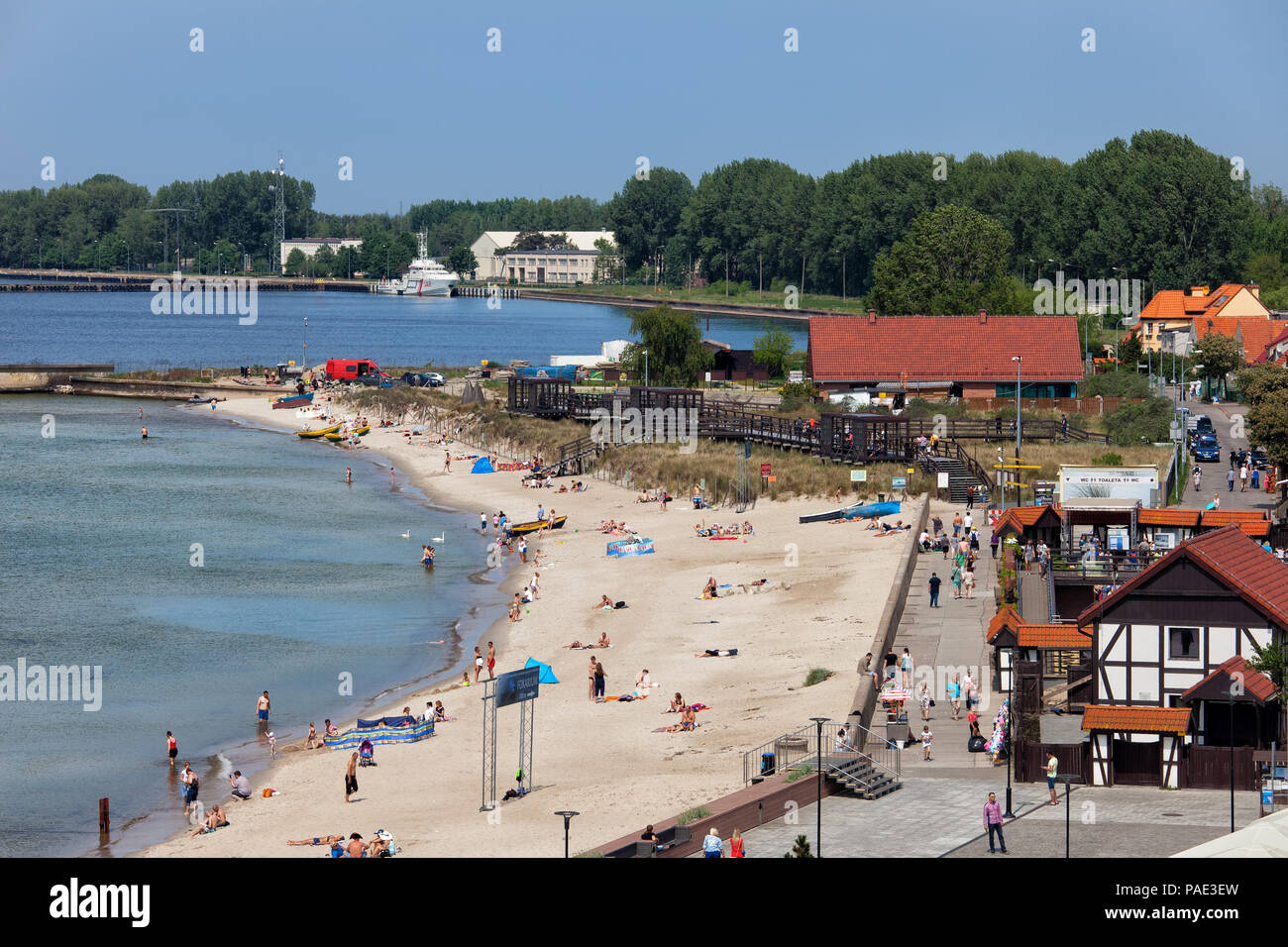 Strand in Hel Stadt auf der Halbinsel Hel in Polen, Europa