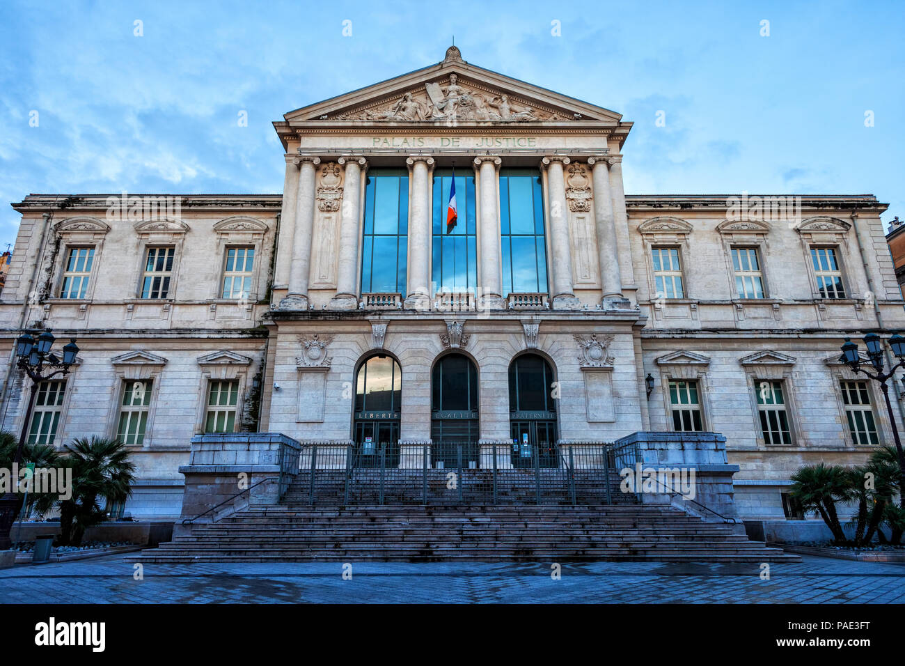 Frankreich, Nizza, Courthouse - Palais de Justice, neoklassischen Stil aus dem 19. Jahrhundert Stockfoto