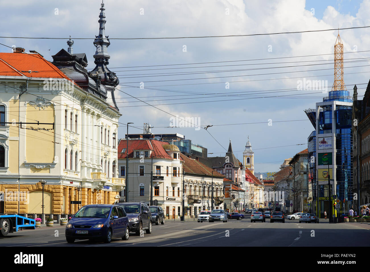 Allgemeine Ansichten der Stadt Cluj, Siebenbürgen, Rumänien. Foto Datum: Freitag, 20. Juli 2018. Foto: Roger Garfield/Alamy Stockfoto