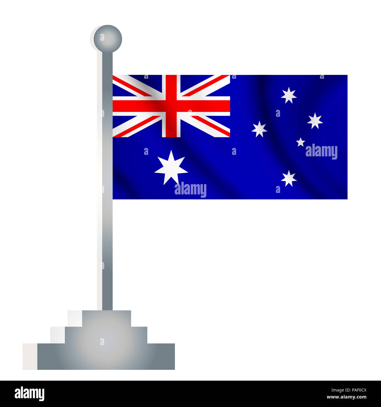 Wellenförmige australische Flagge Australien Flagge Abbildung Stockfoto