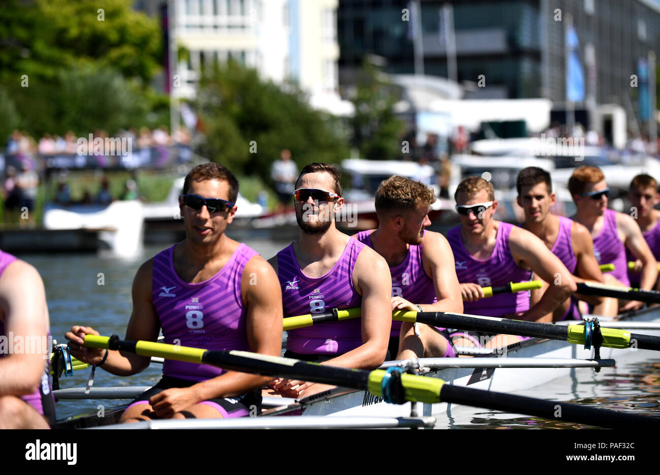 Oxford vor der Power8-Sprints am Hafen von Bristol, Bristol. PRESS ASSOCIATION Foto. Bild Datum: Sonntag, 22. Juli 2018. Photo Credit: Simon Galloway/PA-Kabel Stockfoto