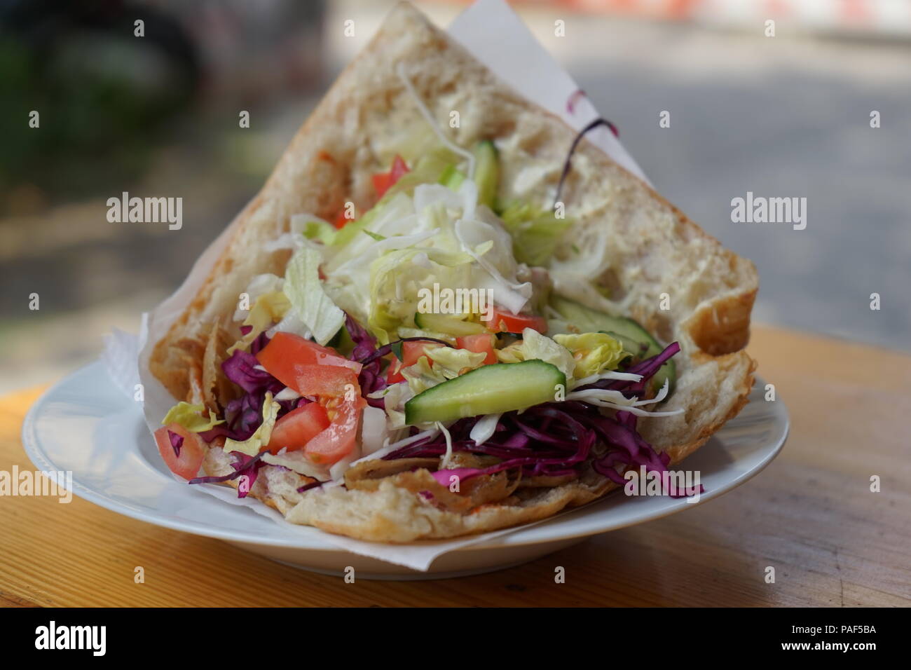 Berlin Döner Kebap/Kebab - Türkische Fast Food Stockfoto