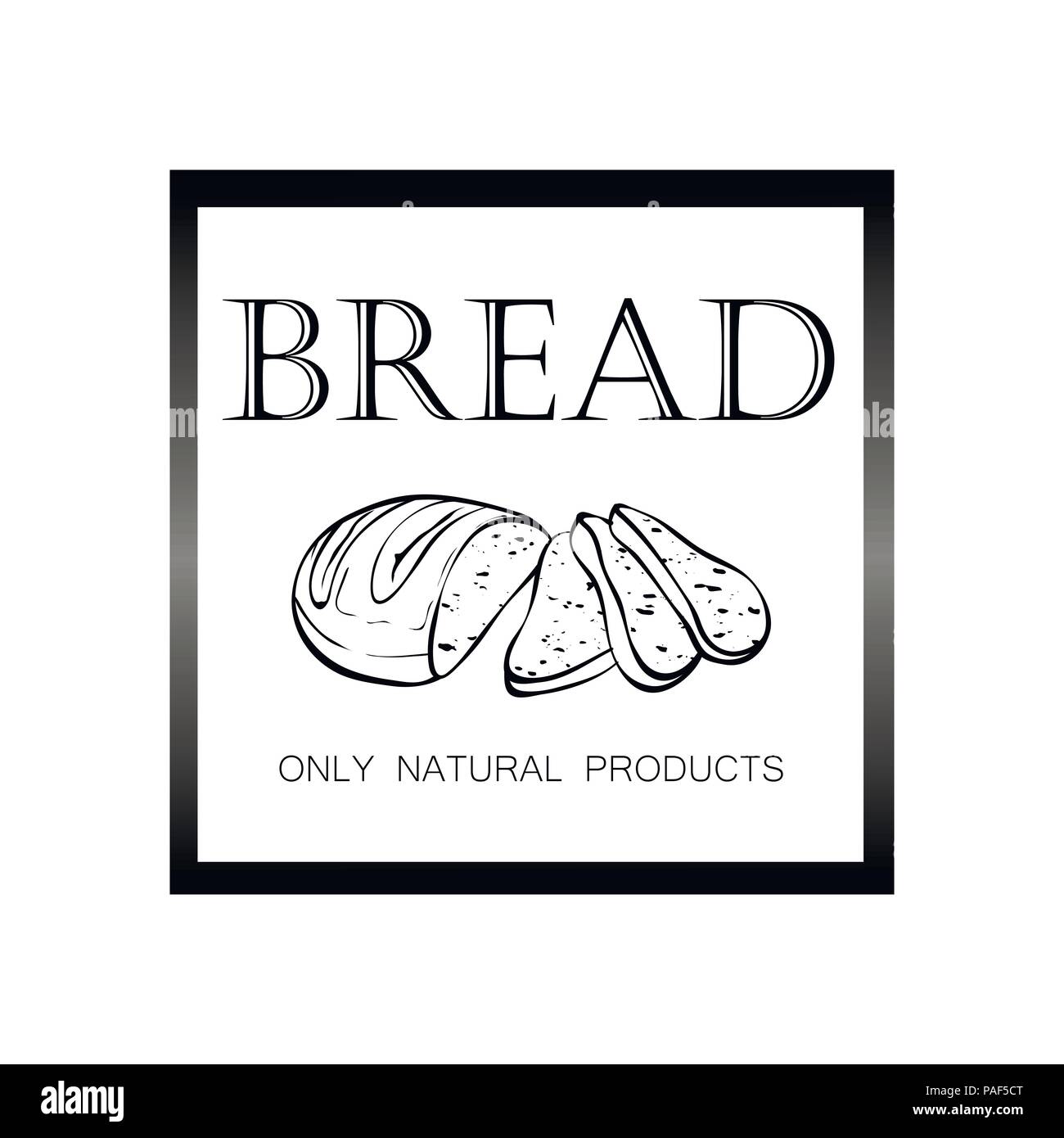 Schild, Logo oder Namen für einen Backshop mit Brot und Süßigkeiten Stock Vektor