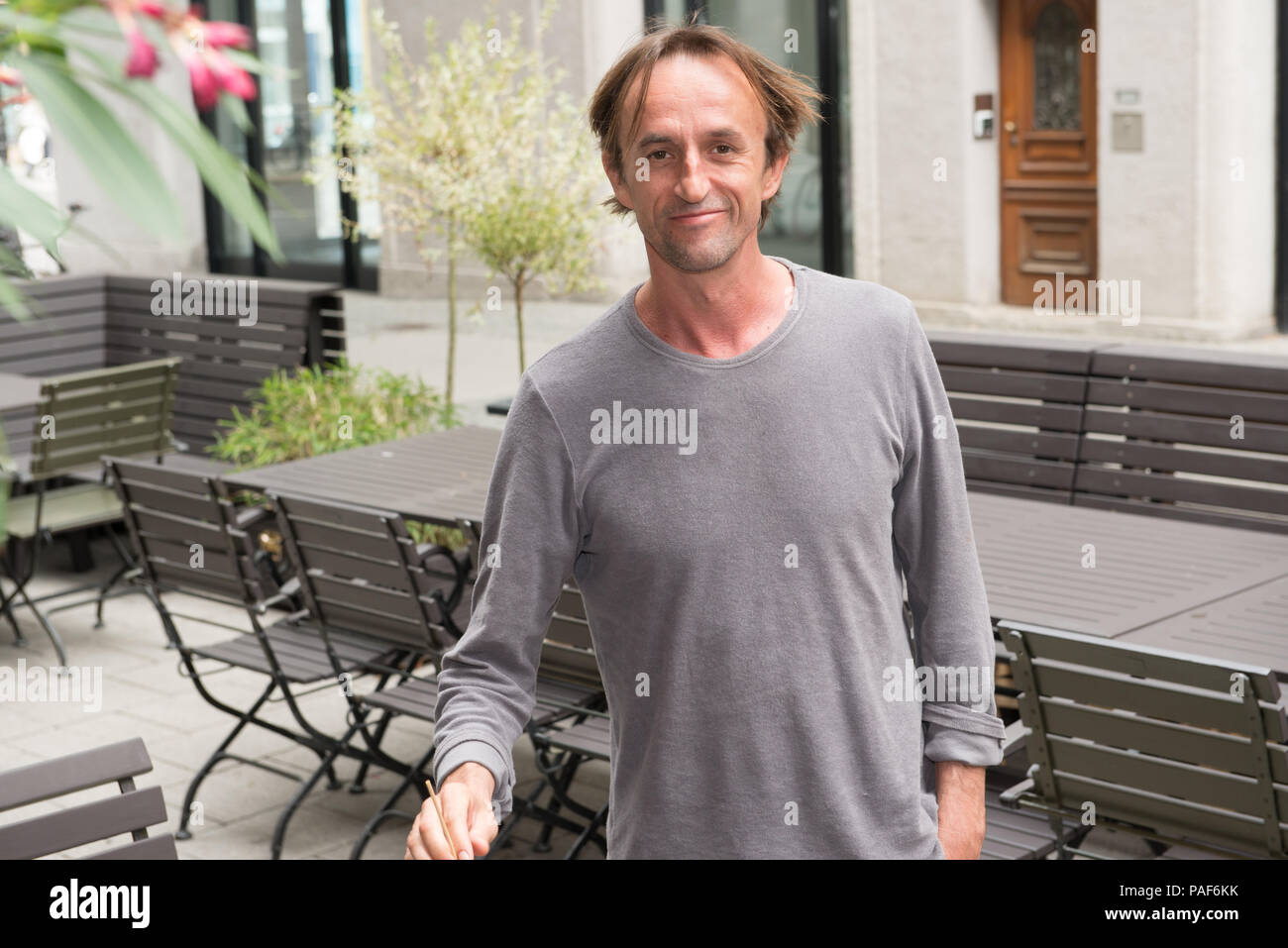 Direktor Giani Zanasi in der Brotdose während des Filmfest München 2018 gesehen Stockfoto