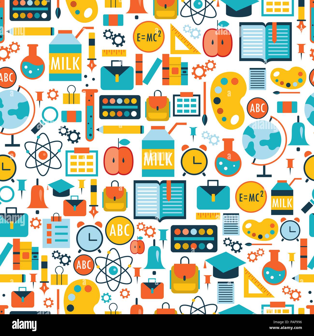 Zurück zu Schule nahtlose Muster Stock Vektor