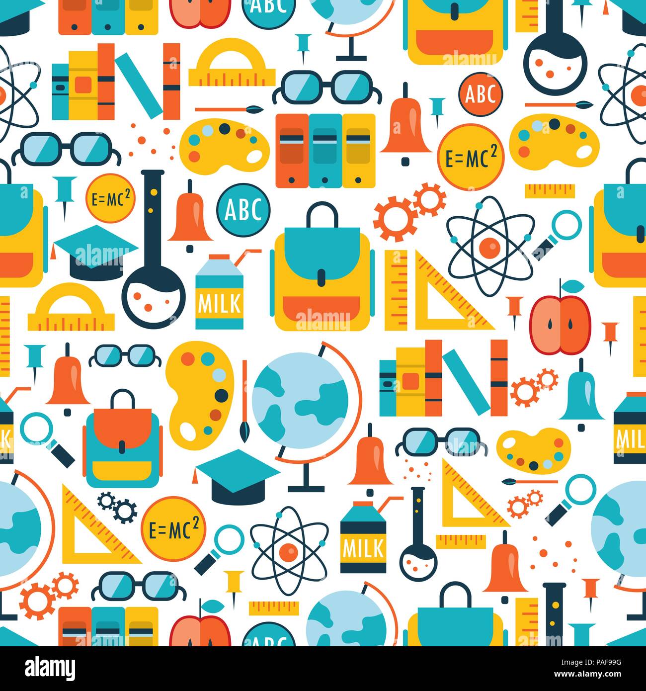 Zurück zu Schule nahtlose Muster Stock Vektor