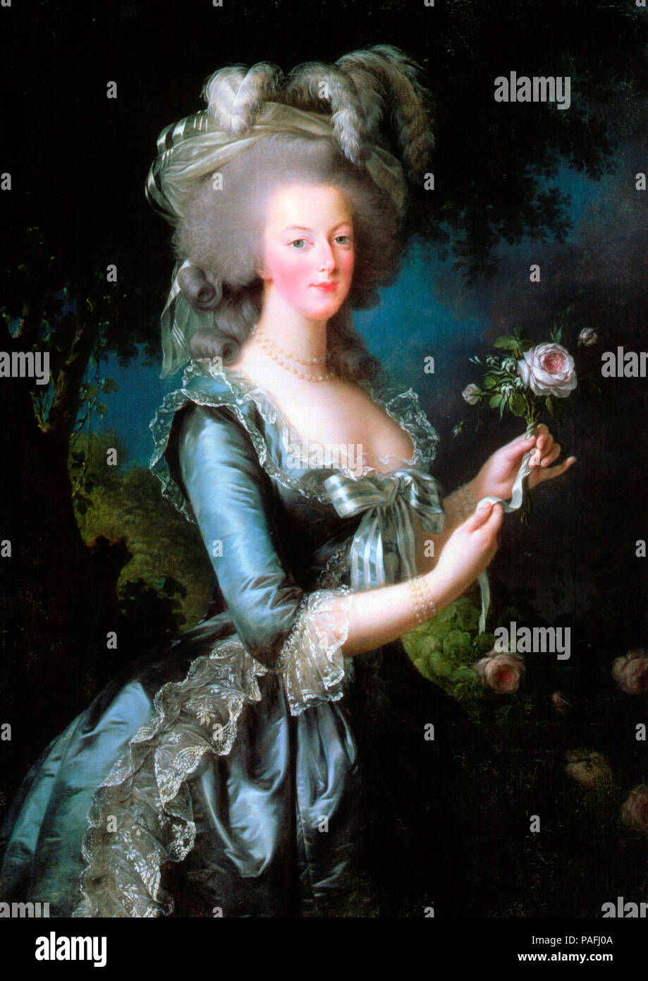 Marie-Antoinette mit der Rose-Ã‰lisabeth VigÃ©e Le Brun, 1783 Stockfoto