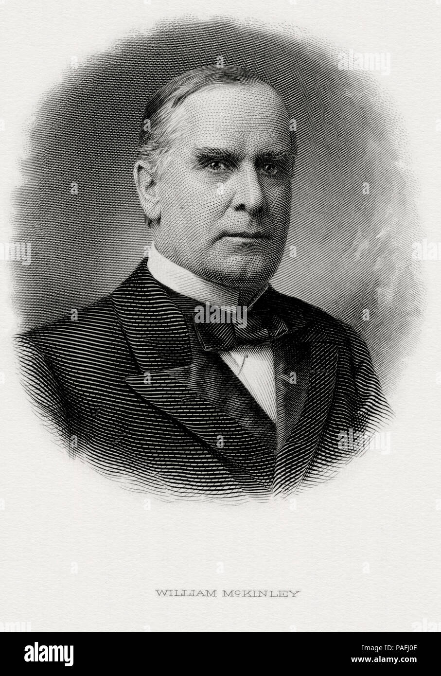 Präsident William McKinley graviert Portrait Stockfoto