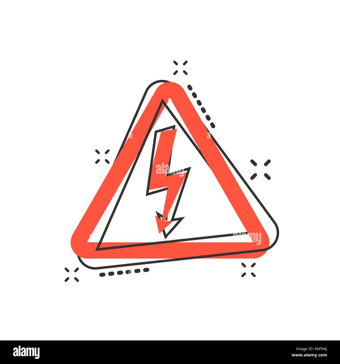 Vektor Cartoon Hohe Spannung Gefahr Symbol Im Comic Stil Gefahr Strom Anmelden Abbildung Piktogramm Hohe Spannung Business Splash Wirkung Konzept Stock Vektorgrafik Alamy
