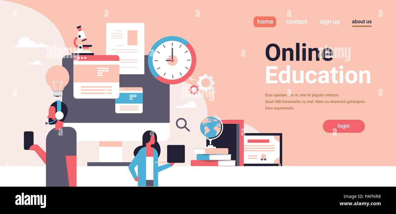 Paar Verwendung von Minianwendungen Analyse online Ausbildung Konzept Mann frau portrait waagrechten Banner kopieren Raum Stock Vektor