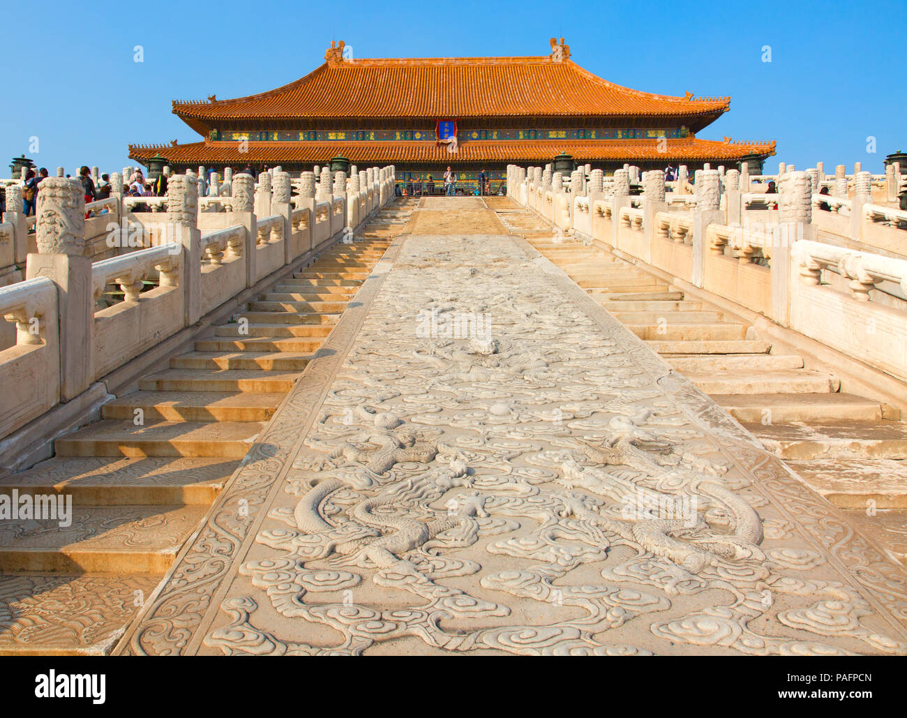 Peking, China - Oktober 14, 2017: Die Verbotene Stadt (Palace Museum), die chinesische Kaiserpalast aus der Ming Dynastie bis zum Ende der Qing dynasten Stockfoto