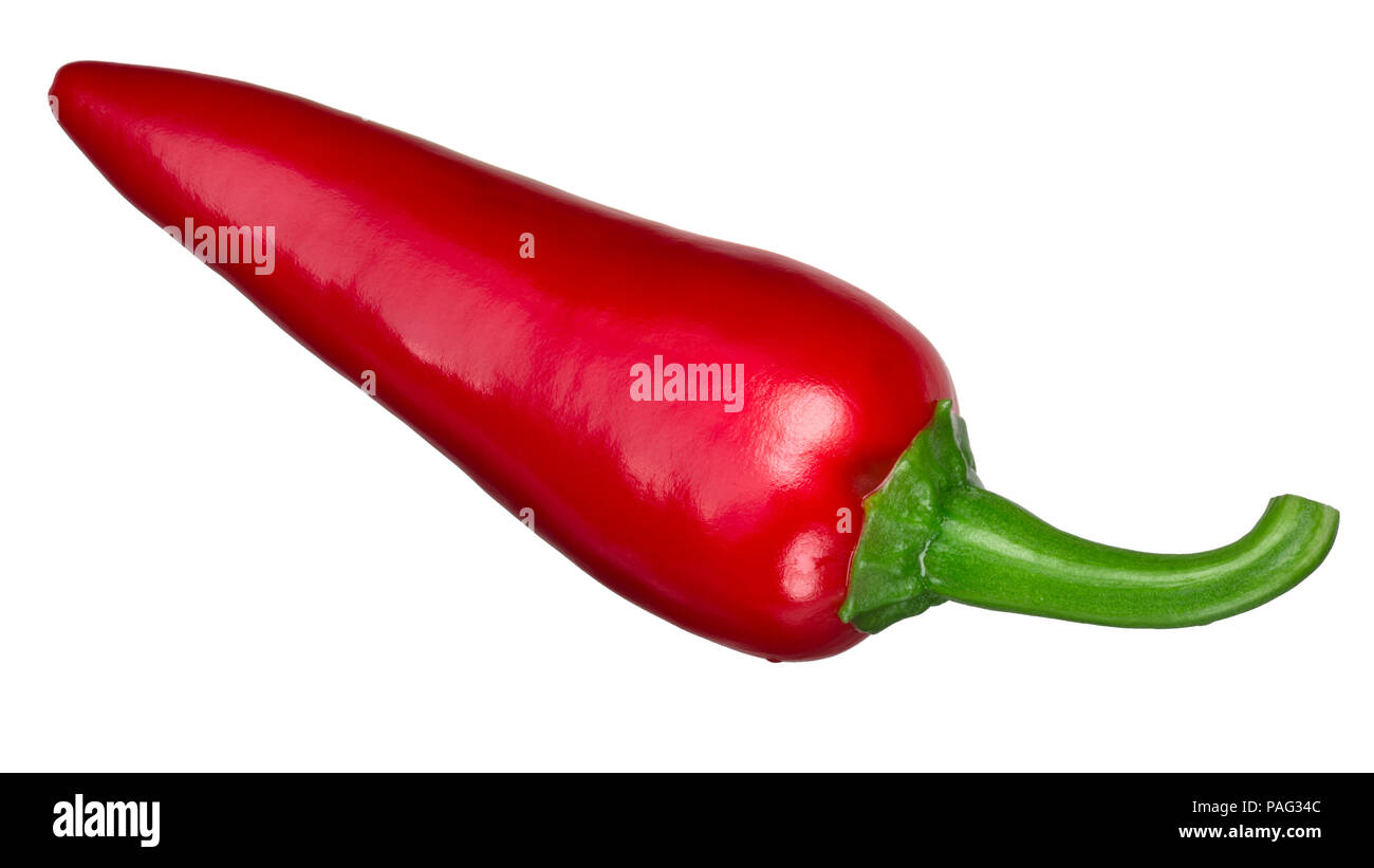 Ungarische Kalocsai V2 Paprika Pfeffer, reife ganze pod, Ansicht von oben Stockfoto