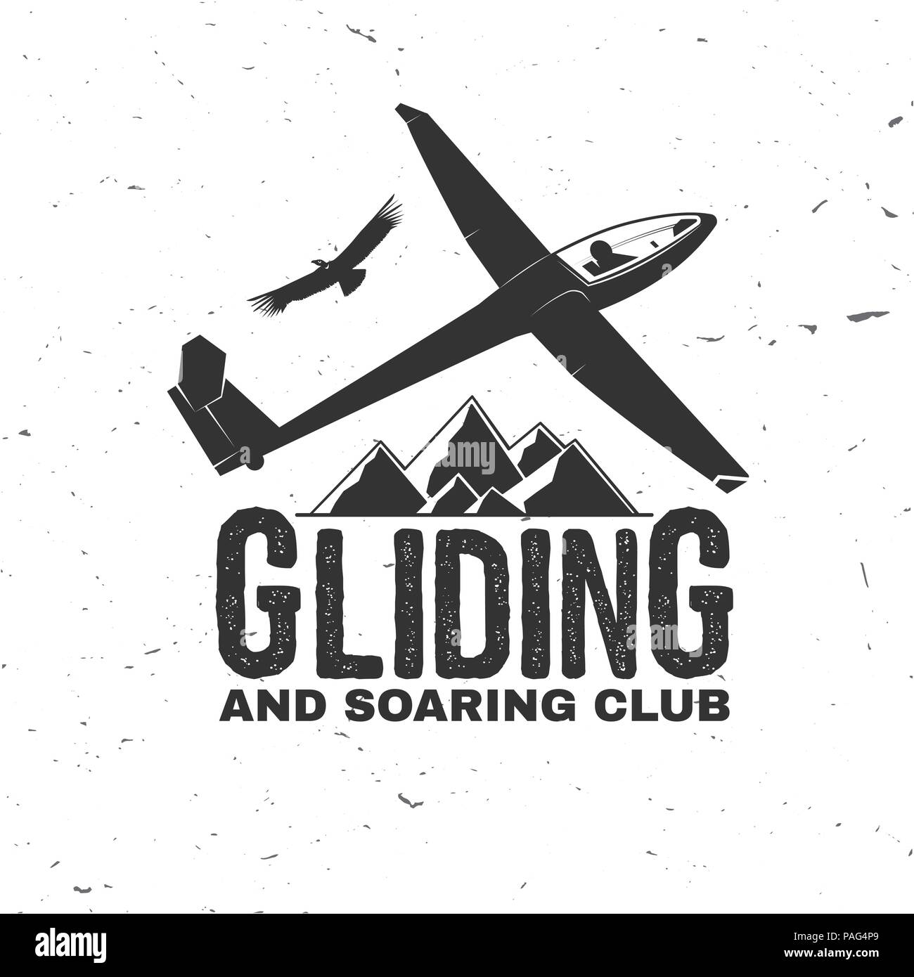 Vektor Gliding Club retro Abzeichen. Konzept für T-Shirt, Druck, Dichtung, Overlay oder Stempel. Typografie design-Vektor. Soaring club Design mit Schirm si Stock Vektor