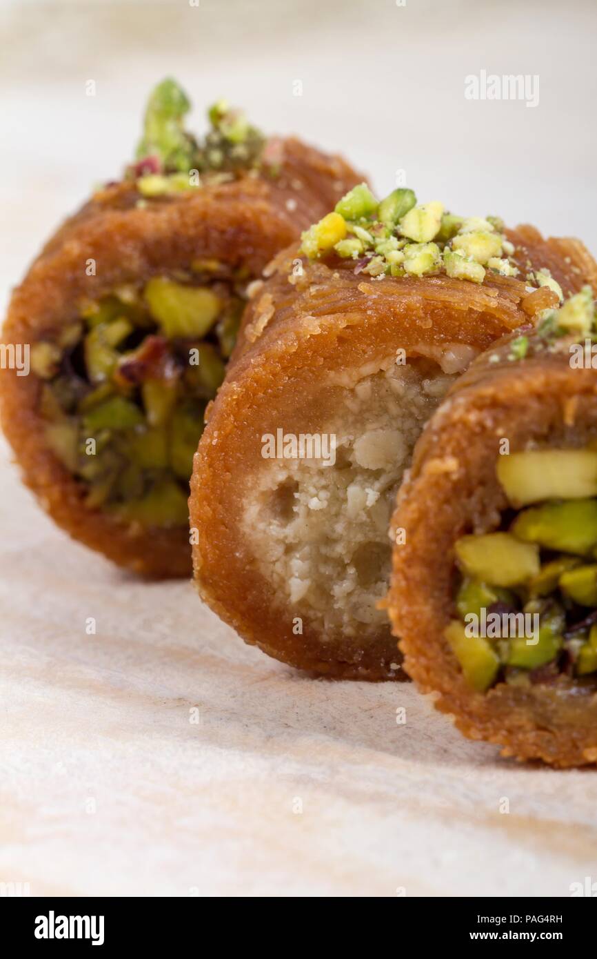 Berühmte im Nahen und Mittleren Osten Desserts im Libanon Stockfoto
