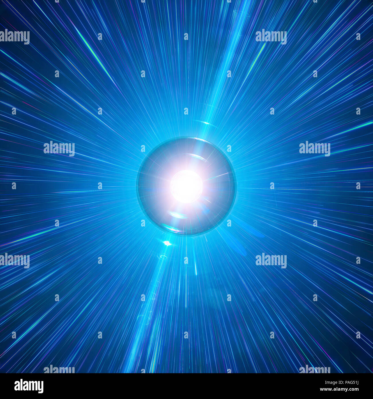 Lange Gamma-Ray Burst eines Neutronensterns. Singularität, Gravitationswellen und Raumzeit Konzept Stockfoto
