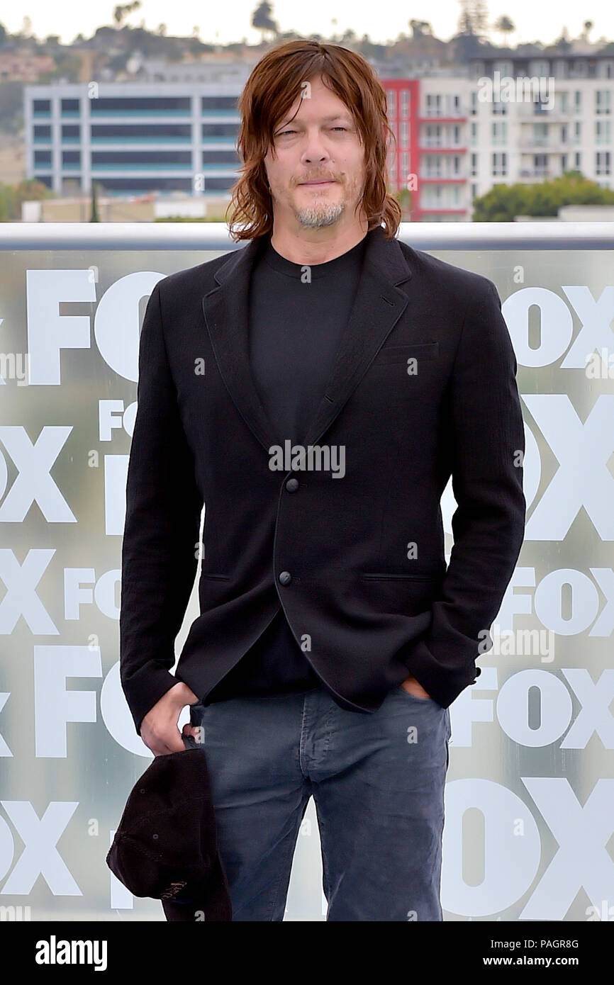 Norman Reedus auf der Pressekonferenz für die 9. Staffel der AMC-TV-Serie "The Walking Dead" auf der San Diego Comic-Con International 2018 auf der Dachterrasse des Andaz Hotel. San Diego, 20.07.2018 | Verwendung weltweit Stockfoto