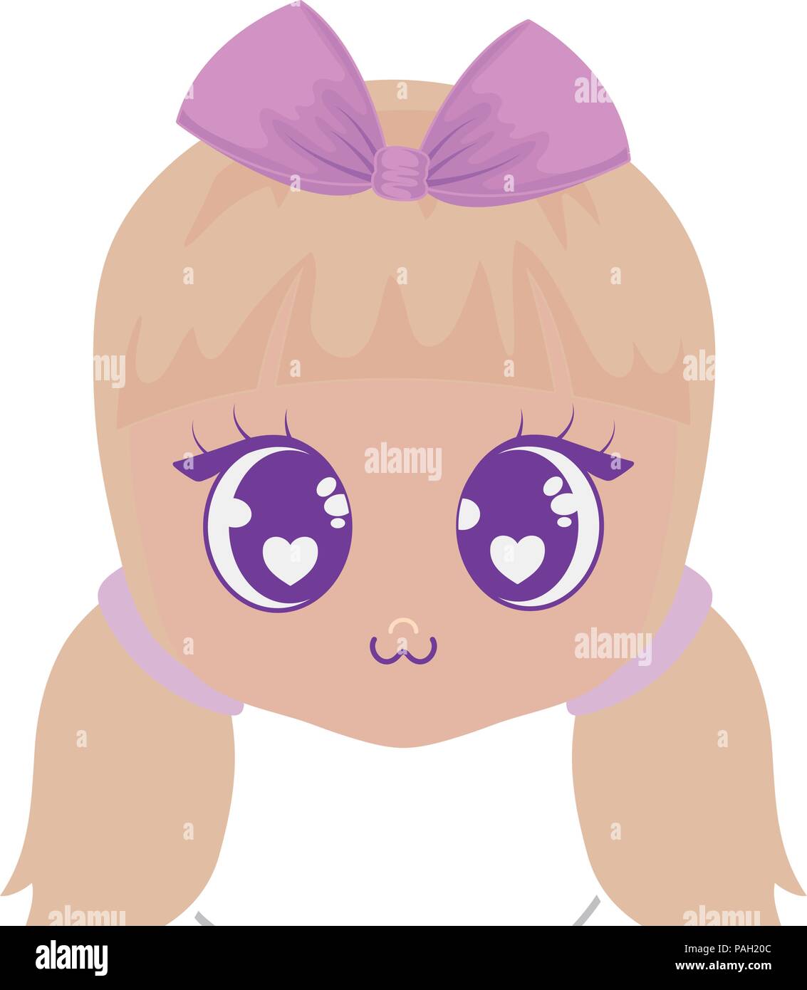 Angesichts der kawaii Mädchen Symbol auf weißem Hintergrund, farbenfrohen Design. Vector Illustration Stock Vektor Angesichts der kawaii Mädchen Symbol auf weißem Hintergrund, farbenfrohen Design. Vector Illustration Stock Vektor