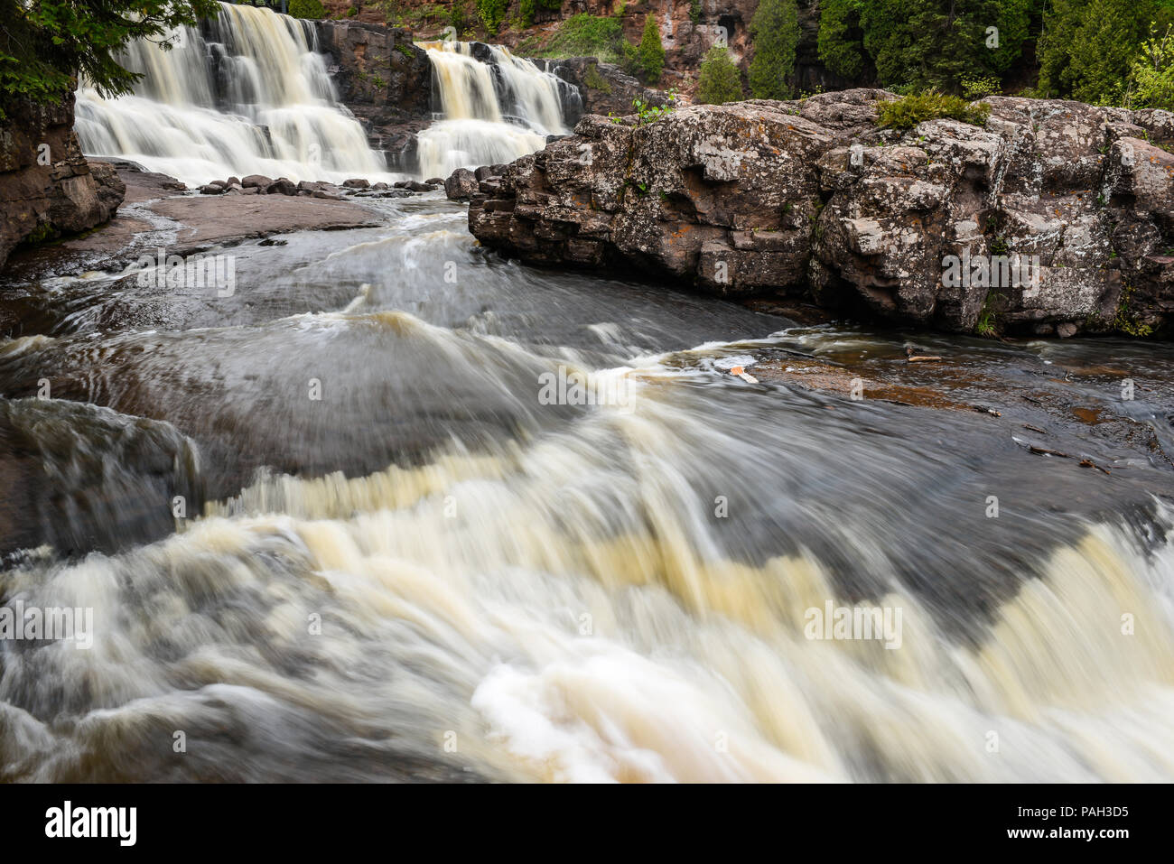 Stachelbeere Wasserfälle, Stachelbeere Falls State Park, MN, USA, durch die Bruce Montagne/Dembinsky Foto Assoc Stockfoto