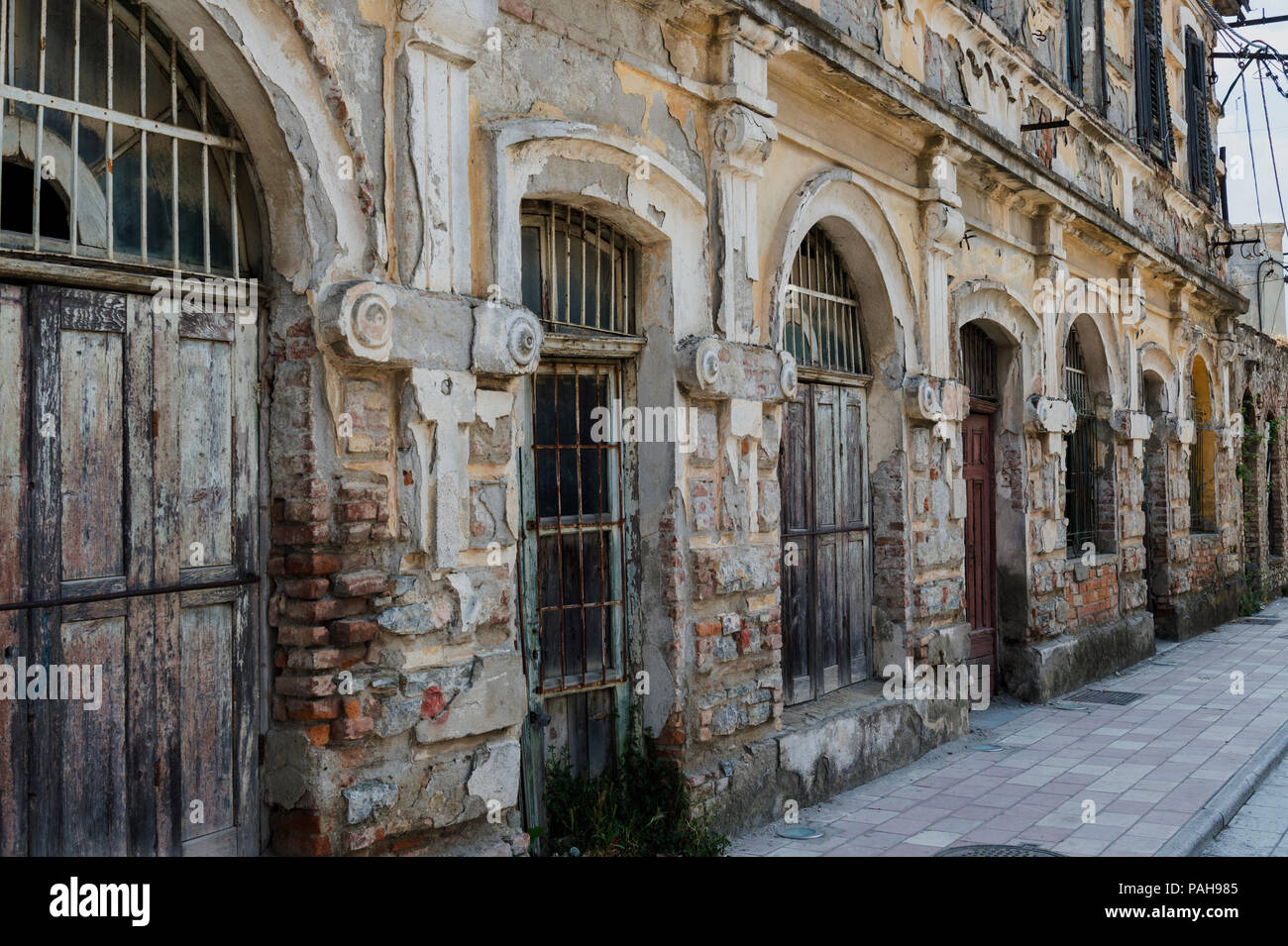 Alte Häuser, Urban Decay, Shkodra, Albanien Stockfoto