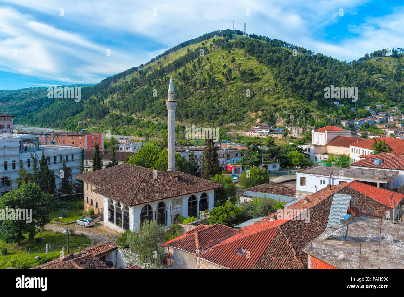 King's Moschee und Berat Stadt, Berat, Albanien Stockfoto