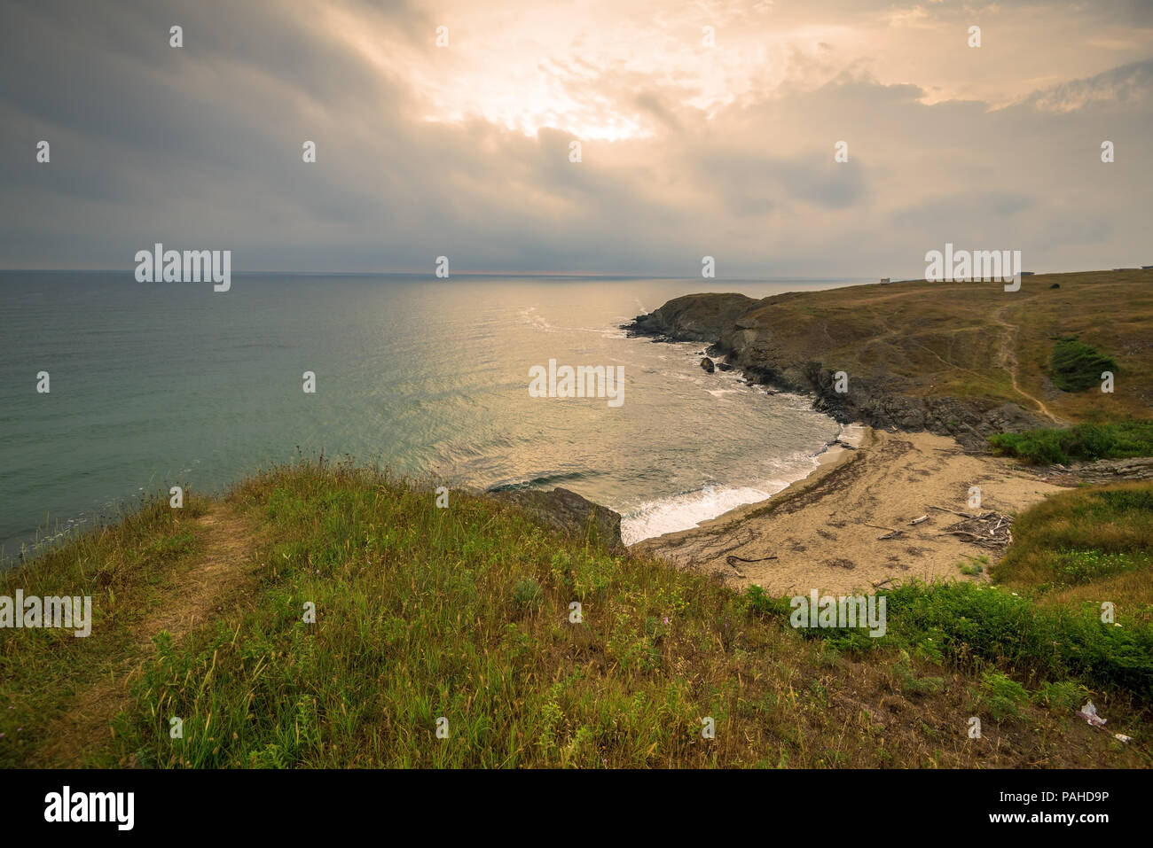 Veleka Strand in der Nähe des Dorfes Sinemoretz, Schwarzes Meer, Bulgarien. Stockfoto