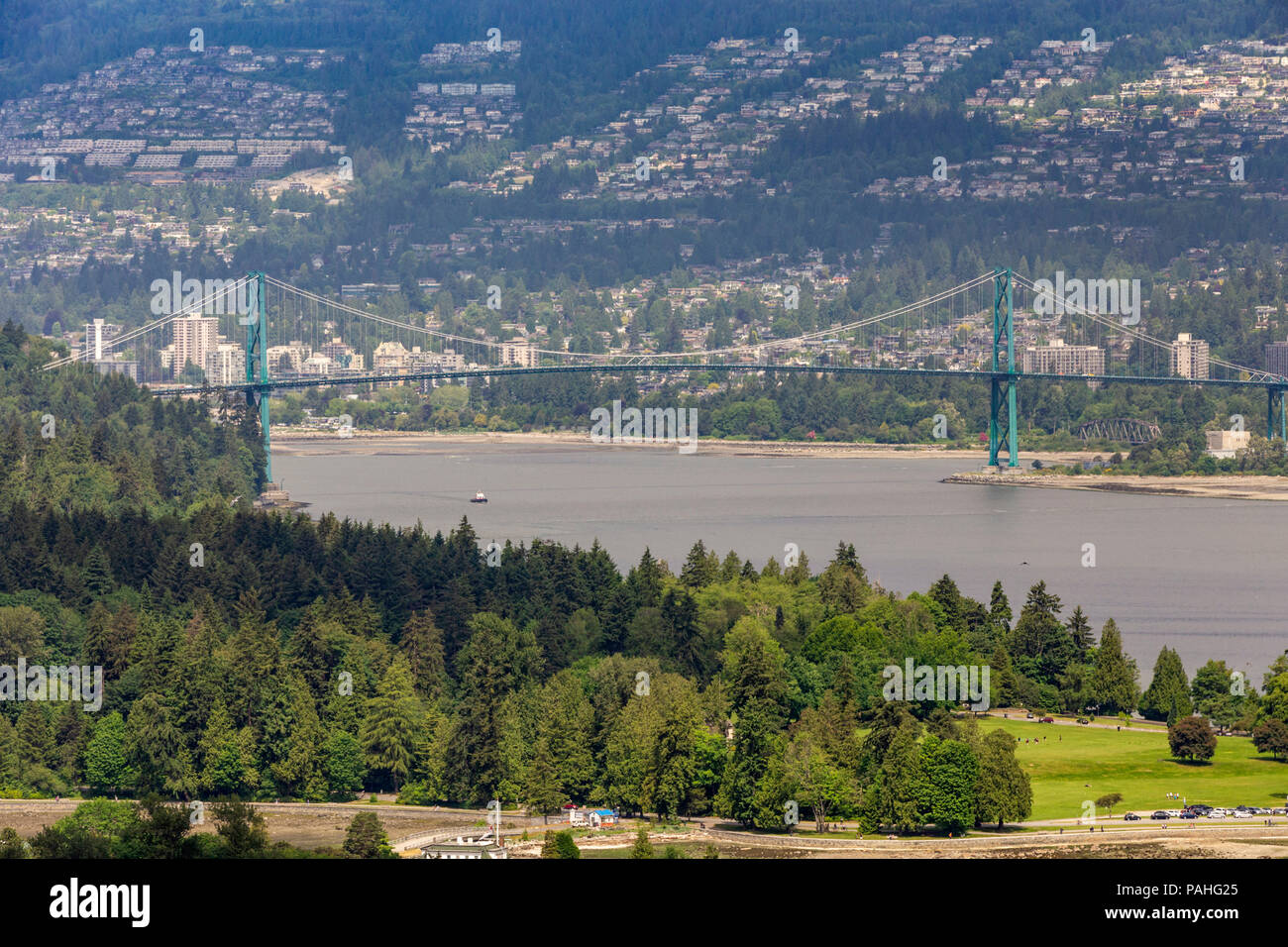 Lions Gate Bridge, Vancouver, British Columbia, Kanada, Sonntag, 27. Mai 2018. Stockfoto
