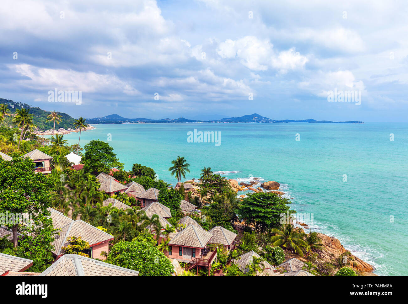 Schöne Aussicht auf die Küste von Koh Samui in Thailand. Stockfoto