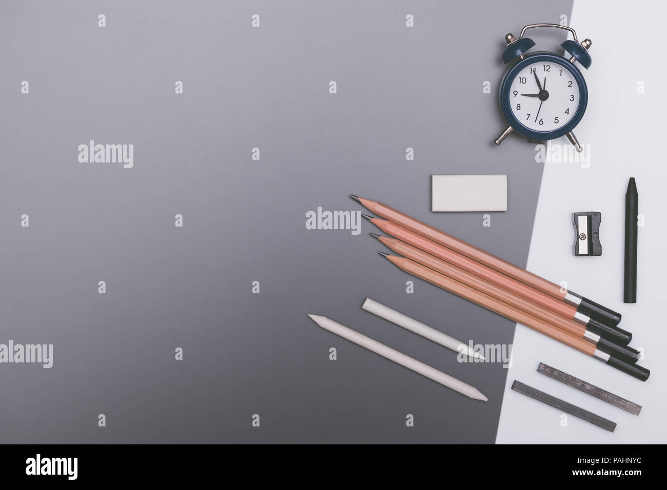 Zurück zu Schule Konzept Hintergrund in Schwarz und Weiß gehalten. Stockfoto