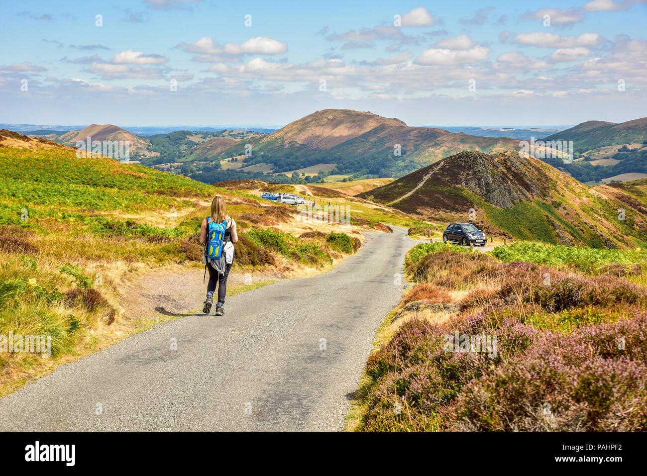 Ein Blick von Long Mynd im Shropshire Hills Stockfoto