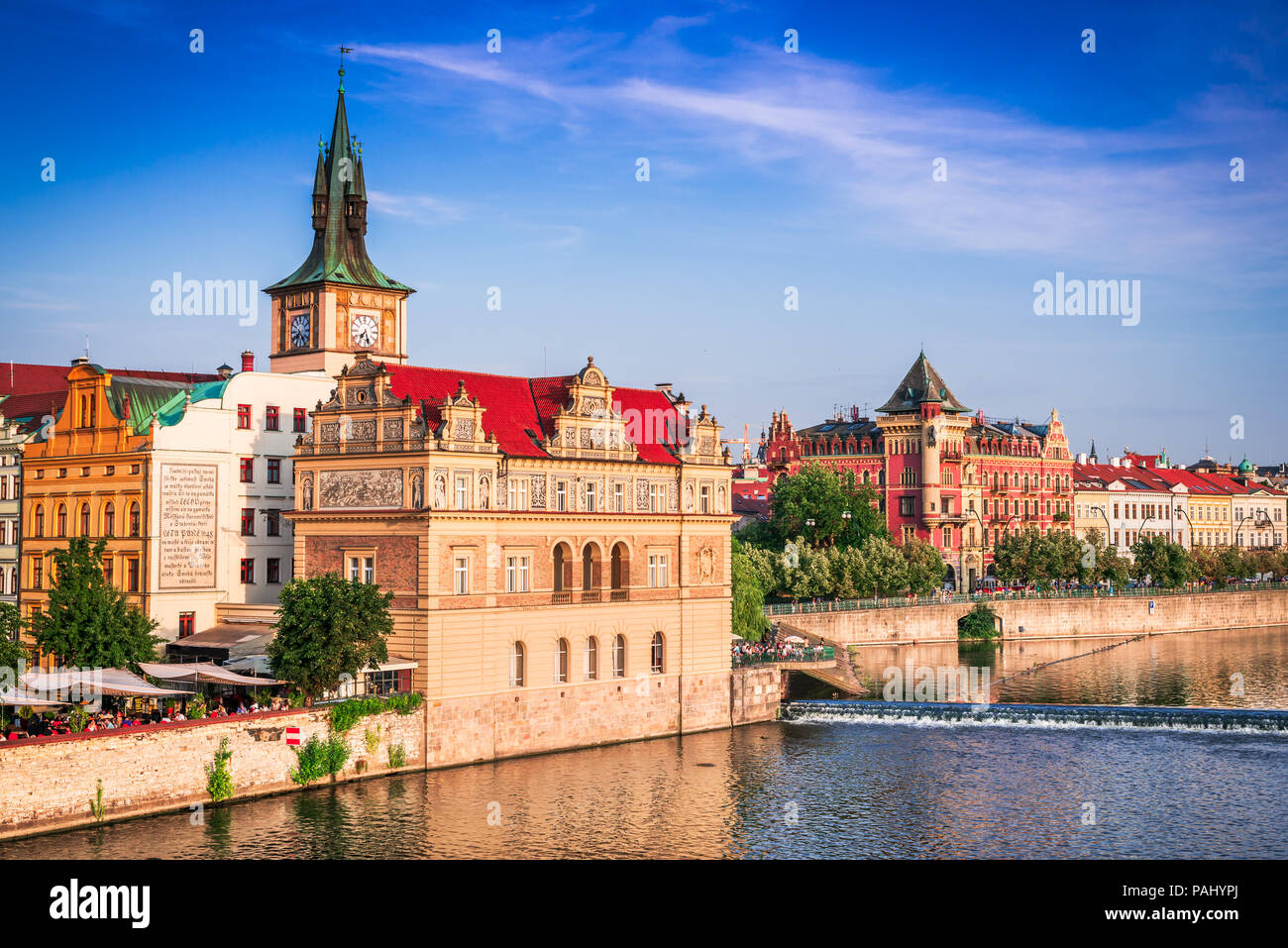 Prag, Tschechische Republik. Moldau und alten böhmischen Architektur in Europa. Stockfoto