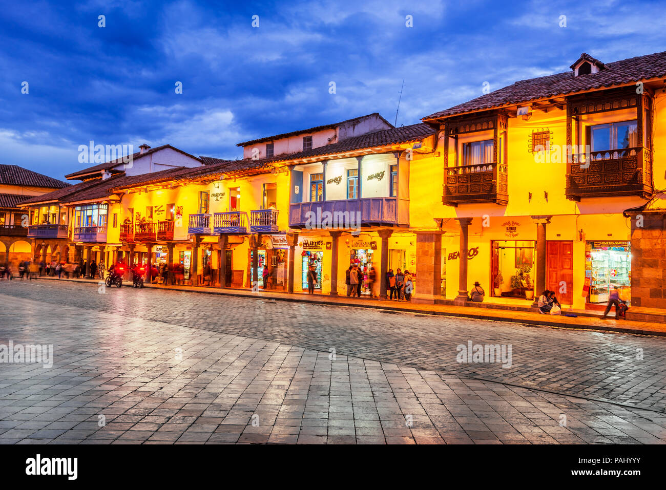 Cusco, Peru - 25. April 2017: Plaza de Armas in die Anden, Südamerika. Stockfoto