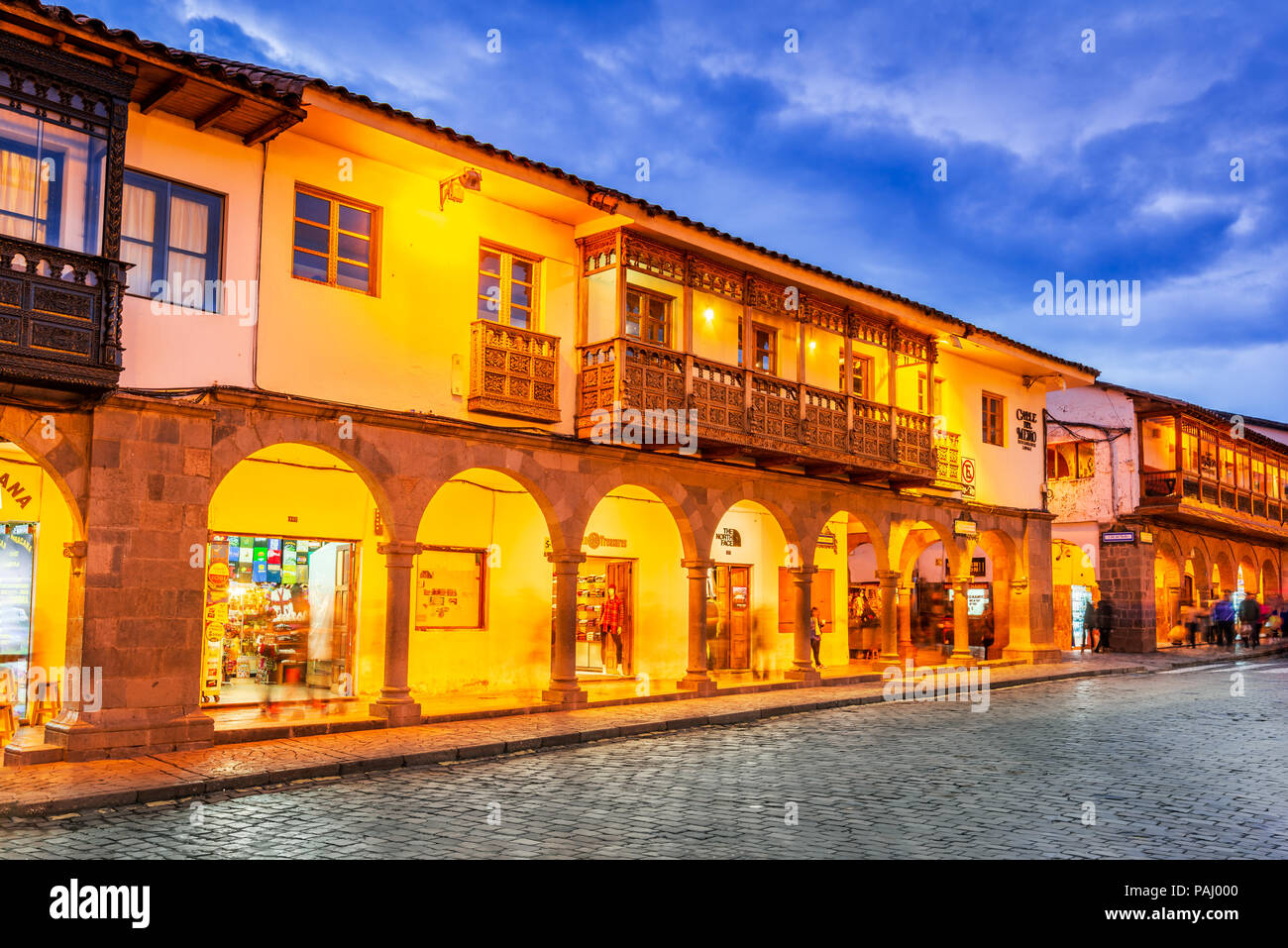 Cusco, Peru - 25. April 2017: Plaza de Armas in die Anden, Südamerika. Stockfoto