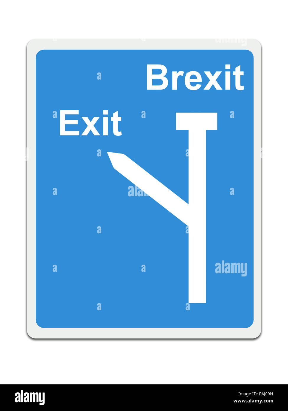 Stop Brexit, EU-Schild auf weißem Hintergrund. Konzept, Politik in Großbritannien. Stockfoto