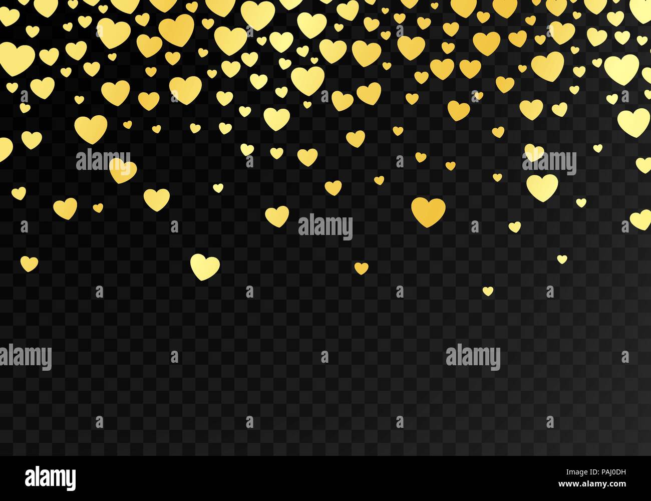 Zusammenfassung der dunkle Hintergrund mit hellen, goldenen Herzen. Vorlage Hintergrund für Design und Banner. Happy Valentines Tag Tapeten. Vektor krank Stock Vektor