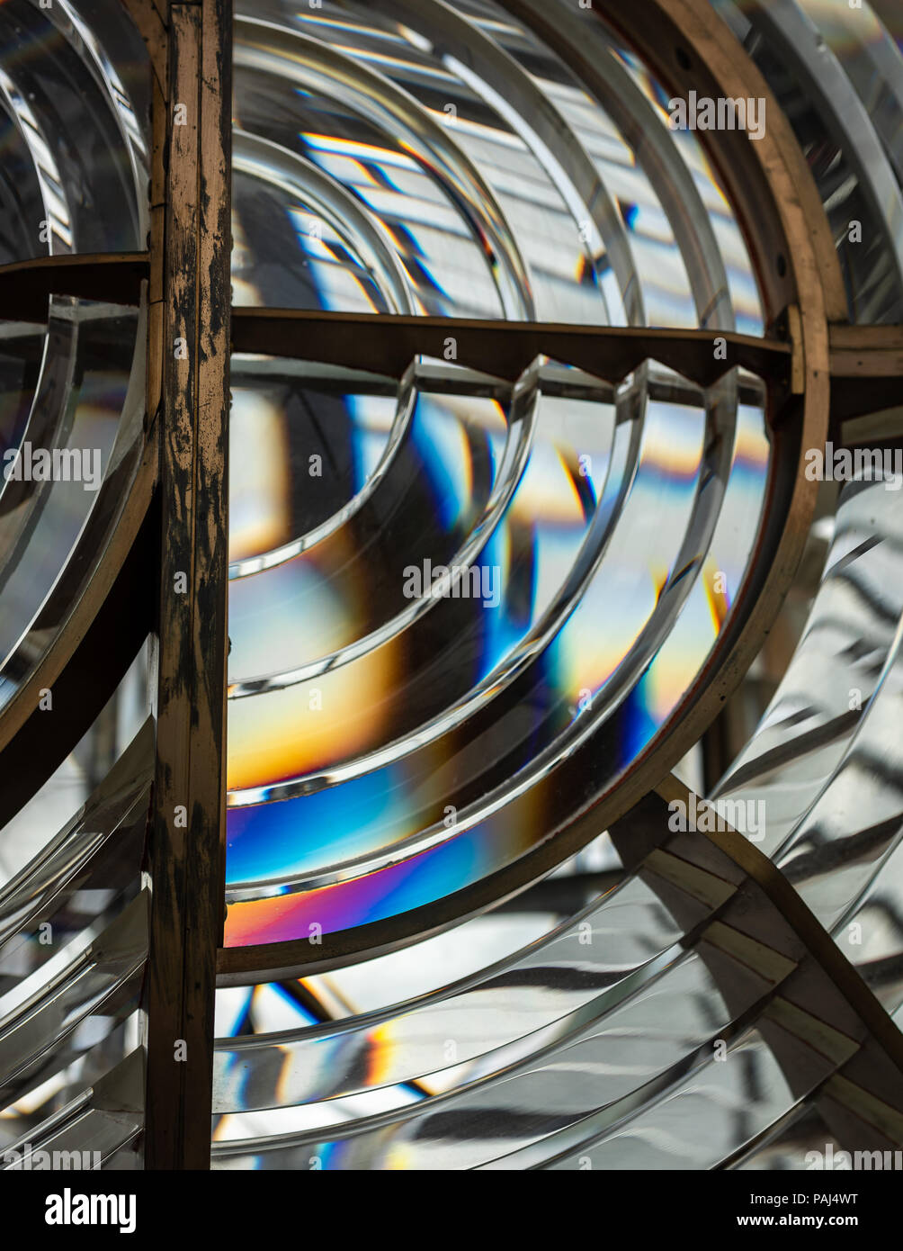 Start Point Lighthouse Fresnel Linse Stockfoto
